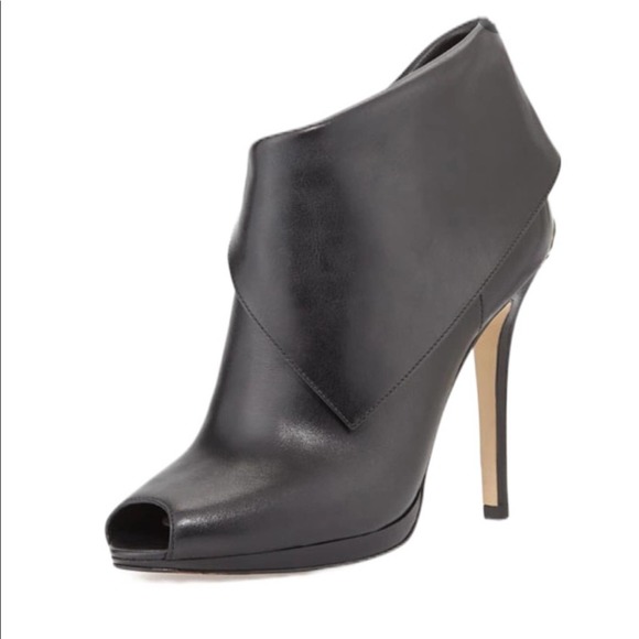 Michael Kors Shoes - Michael Kors Kendra Peep Toe Black Leather Booties | Boots | Shoes | Size 7.5